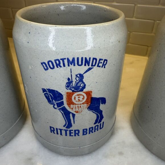 4 Germany VTG Dortmunder Ritter Brau 4.75" Beer Steins .3L K.U.F. Hohr Mugs Lot‎ - Picture 3 of 12